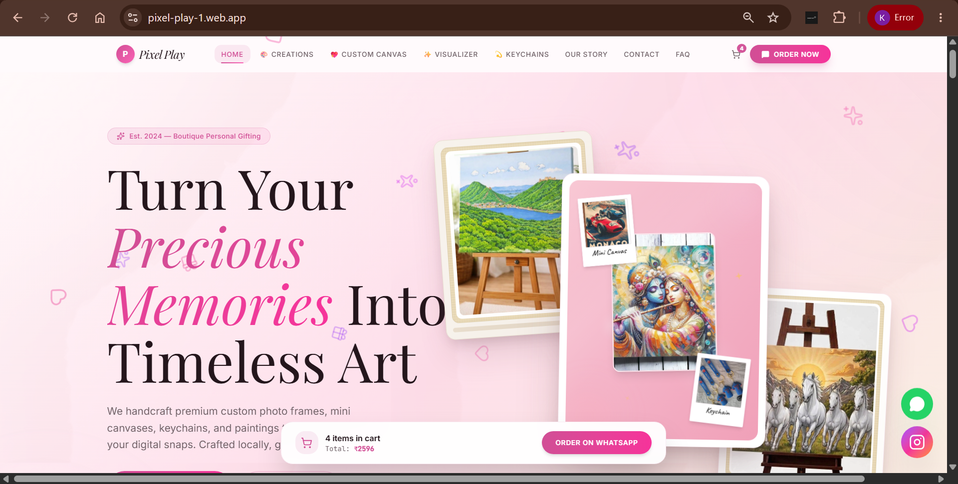 Pixel Play website screenshot